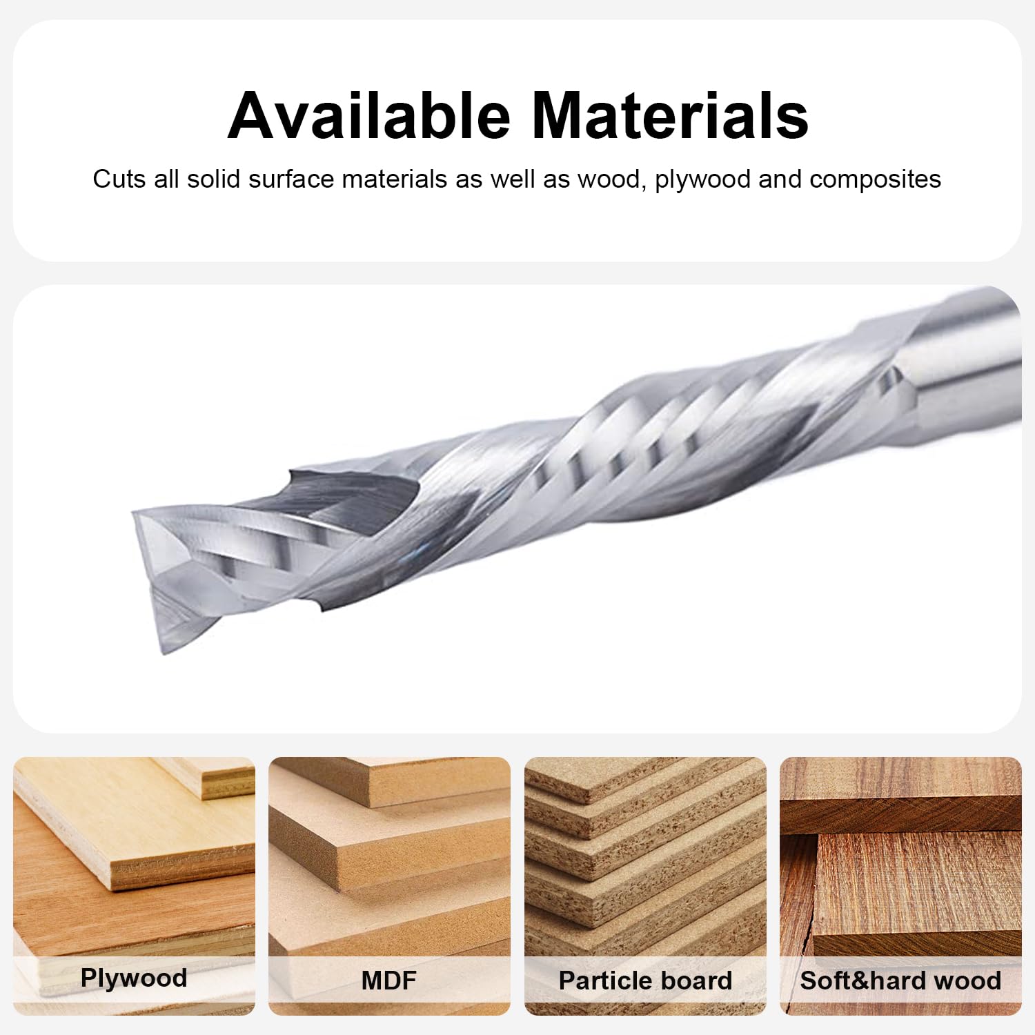 [Copy]2 Flutes Carbide Compression Router  Bits for Woodworking UP & DOWN Cut  Spiral End Mill Millling Cutters 