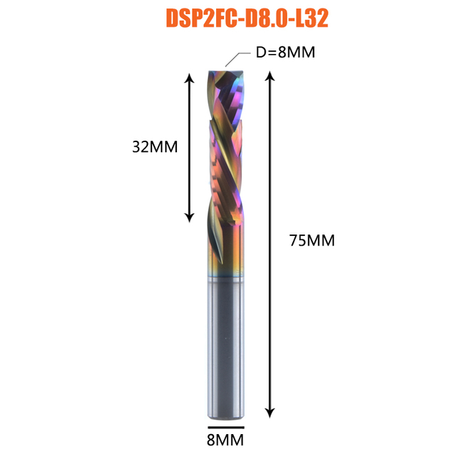 2 Flutes Carbide Compression Router  Bits for Woodworking UP & DOWN Cut  Spiral End Mill Millling Cutters 