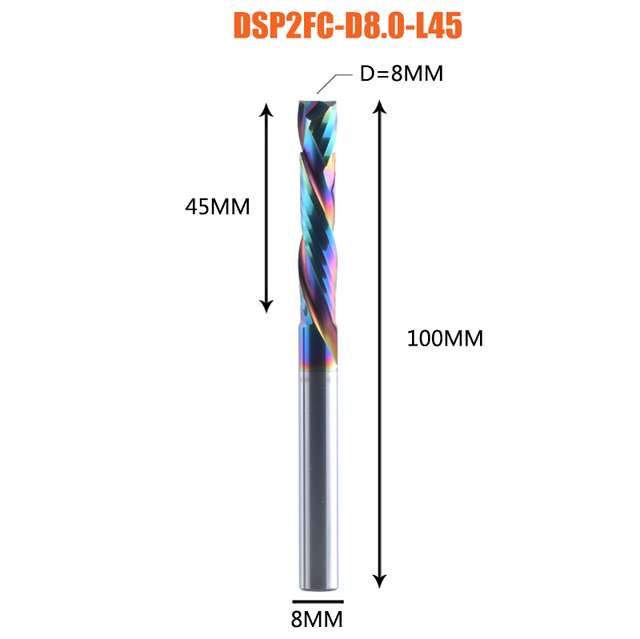 2 Flutes Carbide Compression Router  Bits for Woodworking UP & DOWN Cut  Spiral End Mill Millling Cutters 
