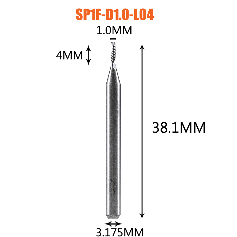 Single Flute Spiral End Mill Aluminum Milling Cutter 3D Engraving Carving Bit For Woodworking Acrylic ACM Milling