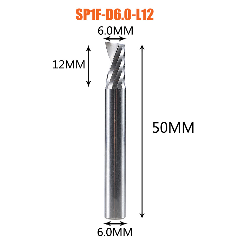 Single Flute Spiral End Mill Aluminum Milling Cutter 3D Engraving Carving Bit For Woodworking Acrylic ACM Milling