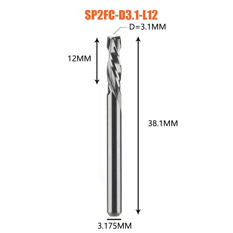 [Copy]2 Flutes Carbide Compression Router  Bits for Woodworking UP & DOWN Cut  Spiral End Mill Millling Cutters 