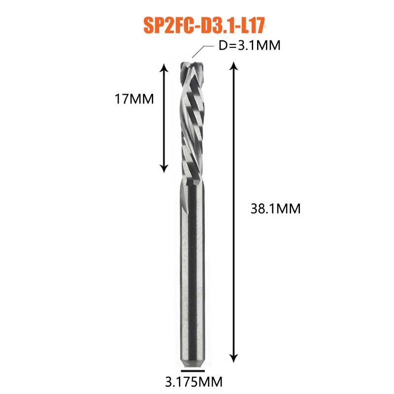 [Copy]2 Flutes Carbide Compression Router  Bits for Woodworking UP & DOWN Cut  Spiral End Mill Millling Cutters 