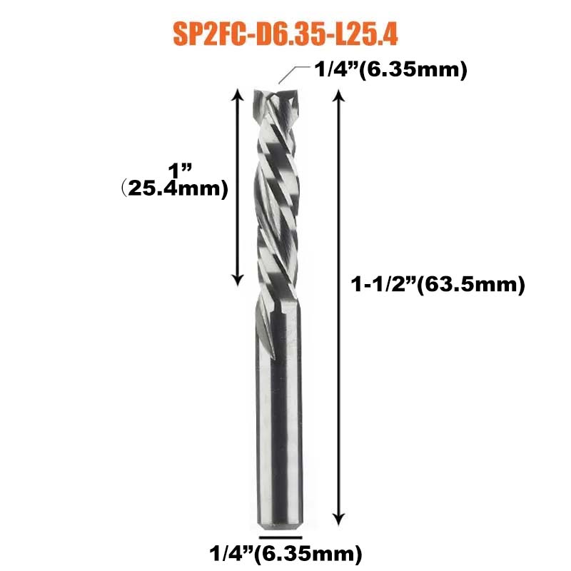 [Copy]2 Flutes Carbide Compression Router  Bits for Woodworking UP & DOWN Cut  Spiral End Mill Millling Cutters 