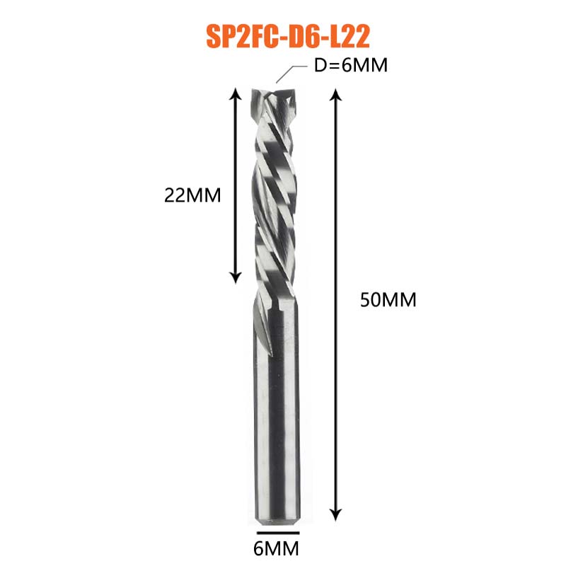 [Copy]2 Flutes Carbide Compression Router  Bits for Woodworking UP & DOWN Cut  Spiral End Mill Millling Cutters 