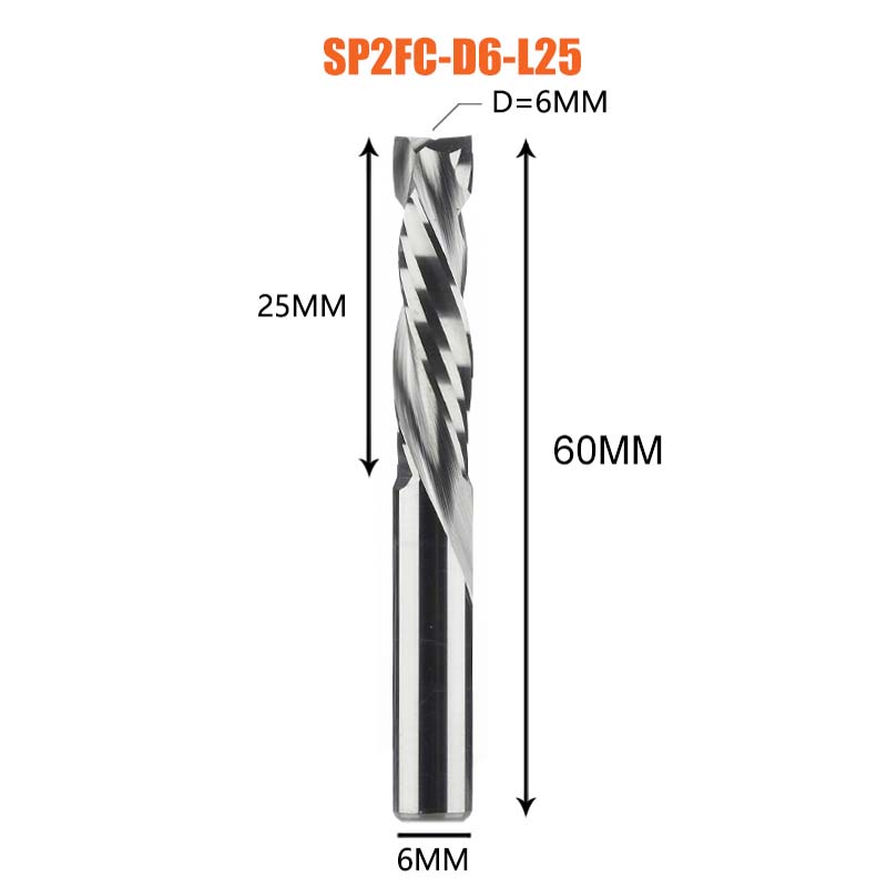 [Copy]2 Flutes Carbide Compression Router  Bits for Woodworking UP & DOWN Cut  Spiral End Mill Millling Cutters 