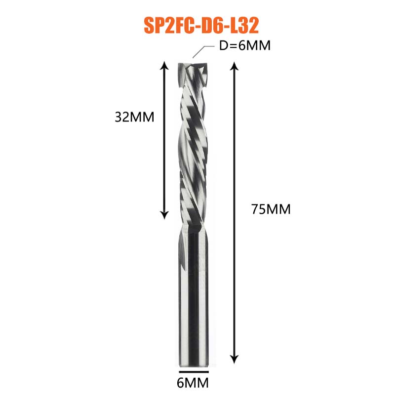 [Copy]2 Flutes Carbide Compression Router  Bits for Woodworking UP & DOWN Cut  Spiral End Mill Millling Cutters 
