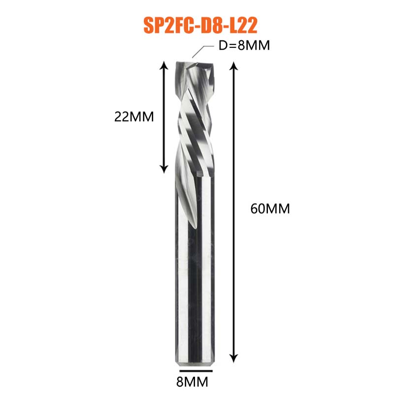 [Copy]2 Flutes Carbide Compression Router  Bits for Woodworking UP & DOWN Cut  Spiral End Mill Millling Cutters 