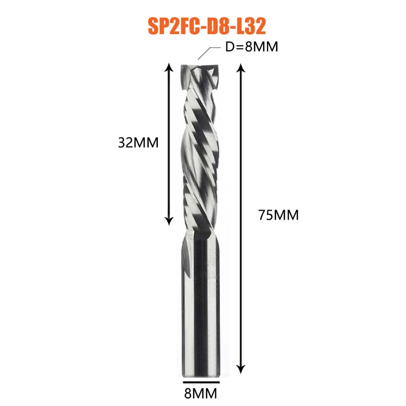 [Copy]2 Flutes Carbide Compression Router  Bits for Woodworking UP & DOWN Cut  Spiral End Mill Millling Cutters 