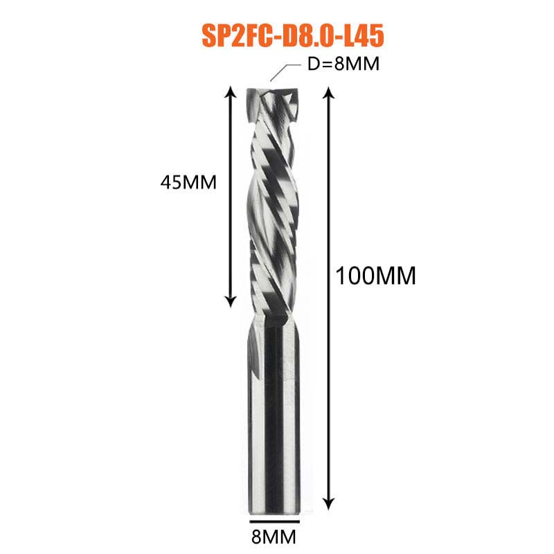 [Copy]2 Flutes Carbide Compression Router  Bits for Woodworking UP & DOWN Cut  Spiral End Mill Millling Cutters 