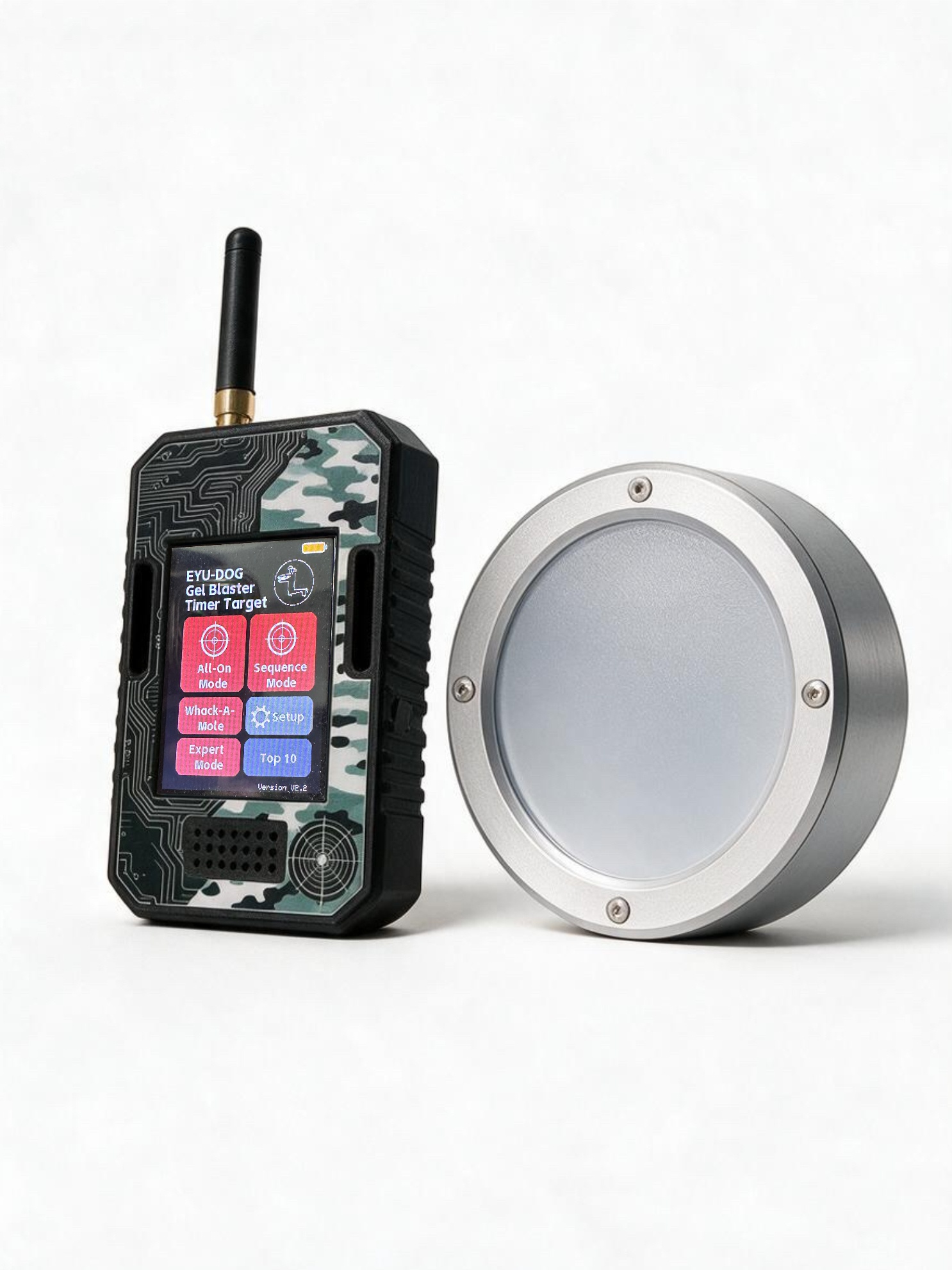 EYU-DOG Reactive Target System | Wireless Smart RGB Light-Up Pods with 4 Training Modes for Airsoft & Gel Blaster Drills