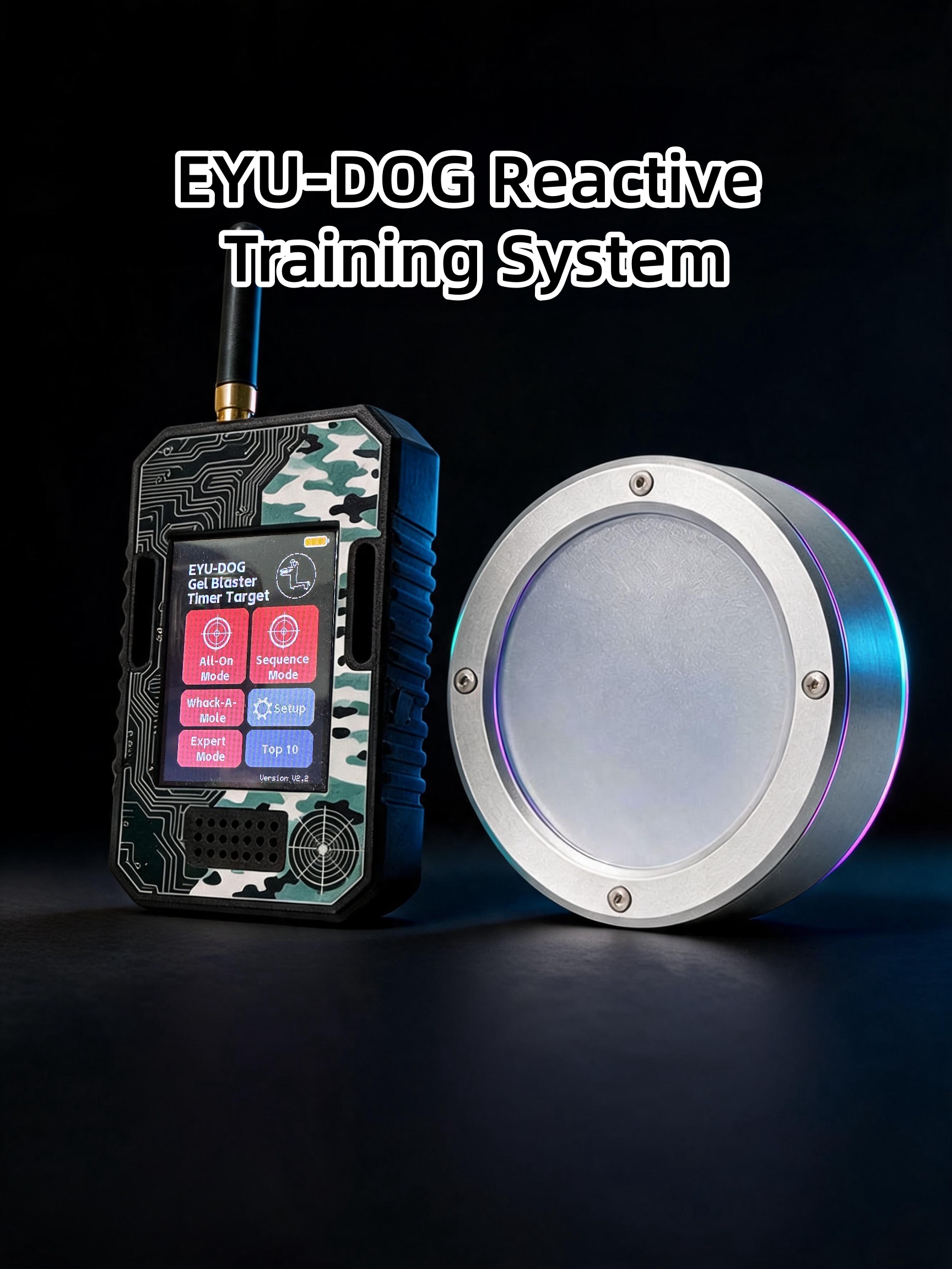 EYU-DOG Smart Training Target System | Wireless Smart RGB Light-Up Pods with 4 Training Modes