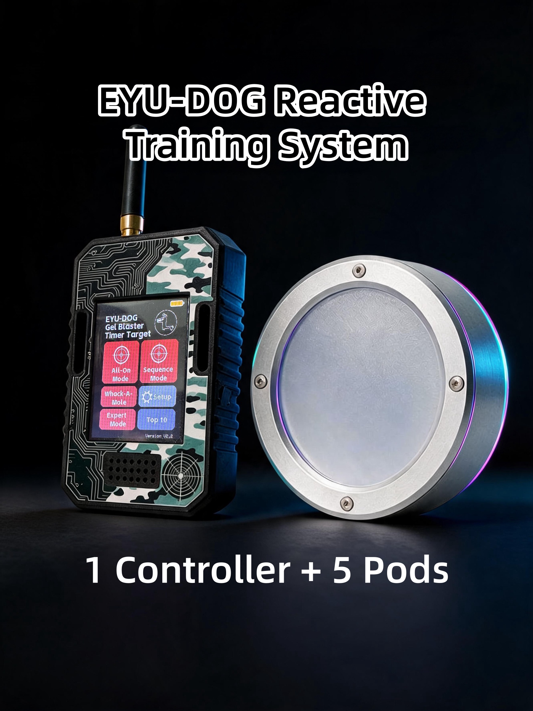 EYU-DOG Smart Training Target System | Advanced Kit (1 Controller + 5 Pods)
