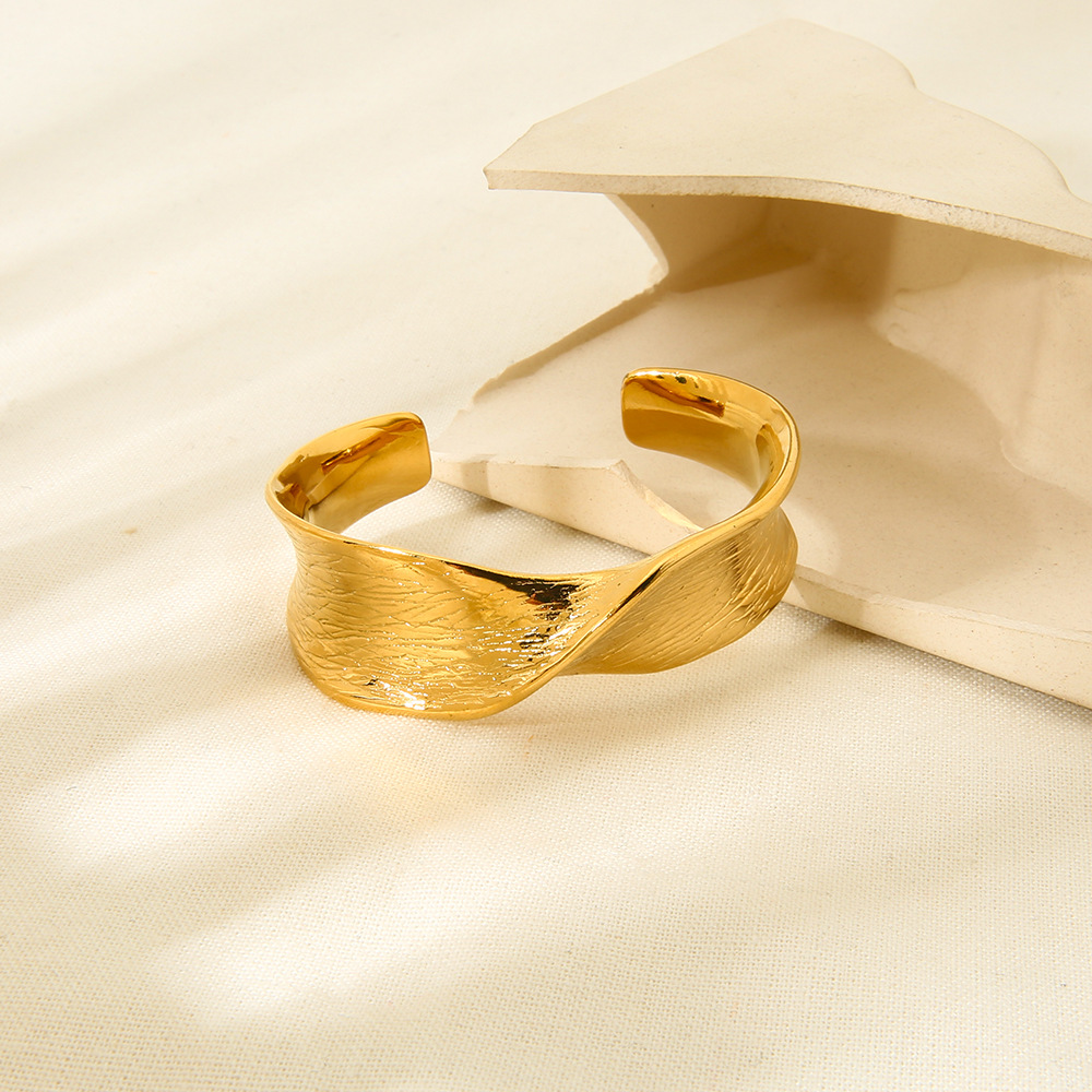 Hammered Twist Open Cuff Bracelet