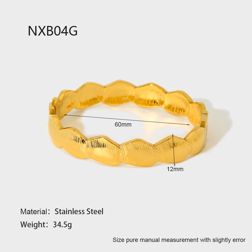 Irregular Scalloped Wave Hinged Bangle