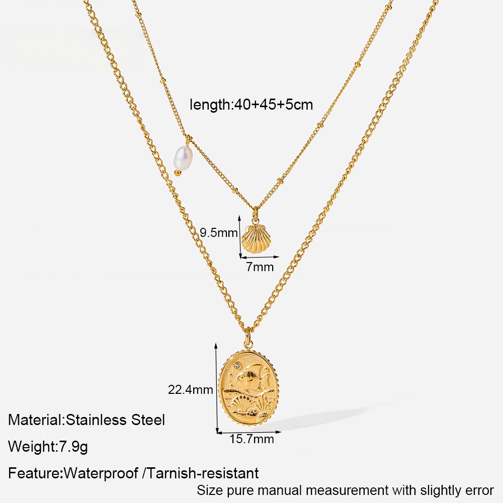 Coastal Pearl & Coin Layered Necklace