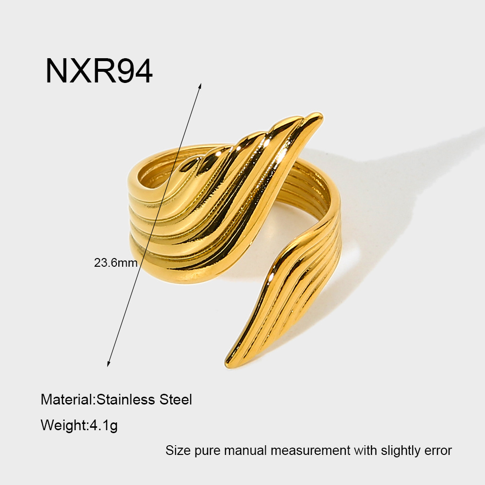 Ridged Dual-Wing Open Ring