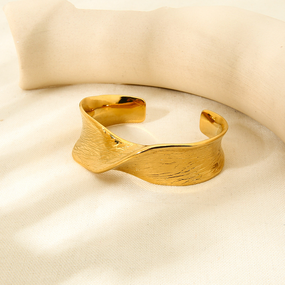 Hammered Twist Open Cuff Bracelet