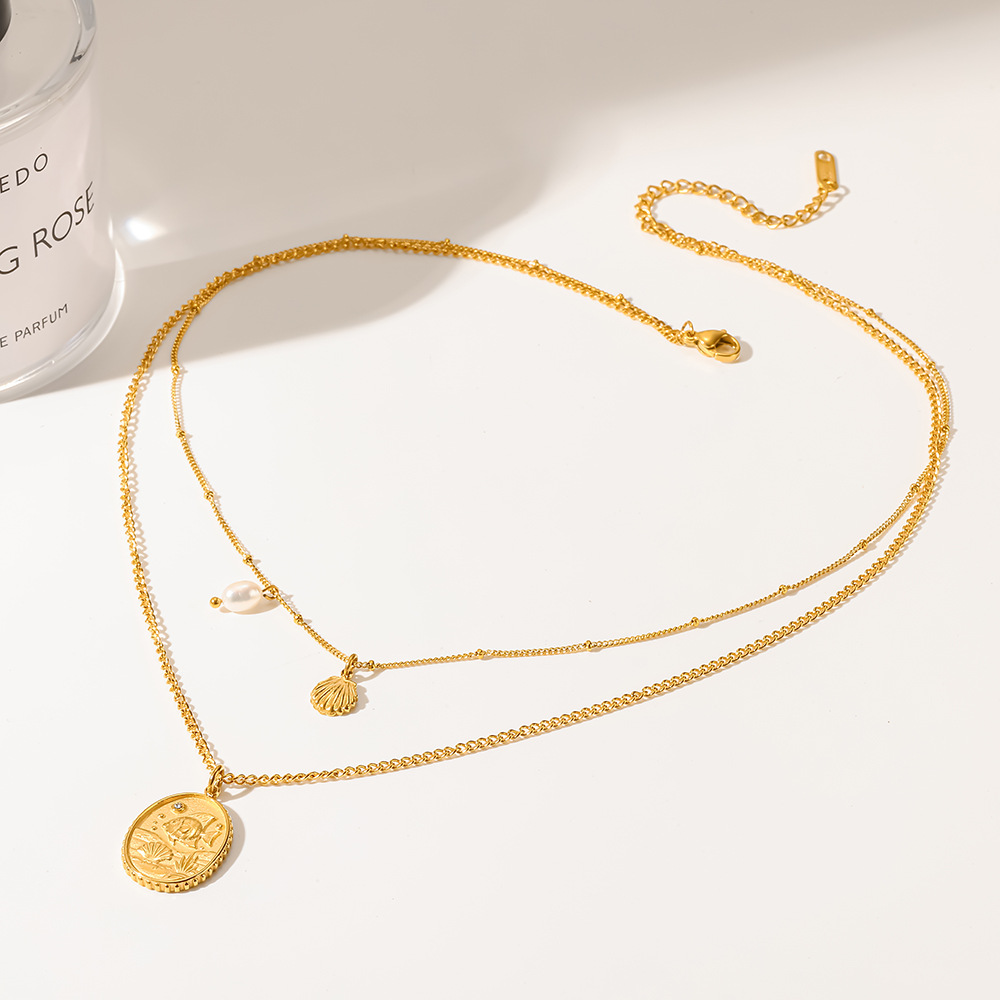 Coastal Pearl & Coin Layered Necklace