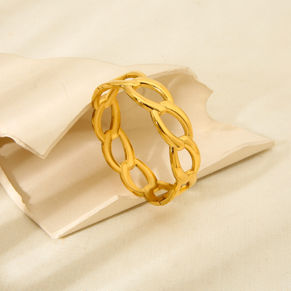 Chunky Curb Chain Open Cuff Bracelet