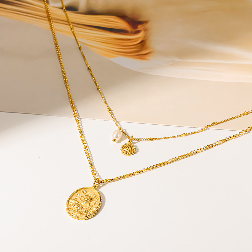 Coastal Pearl & Coin Layered Necklace
