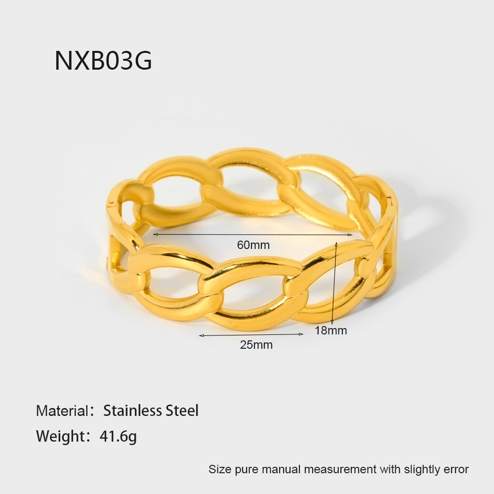 Chunky Curb Chain Open Cuff Bracelet