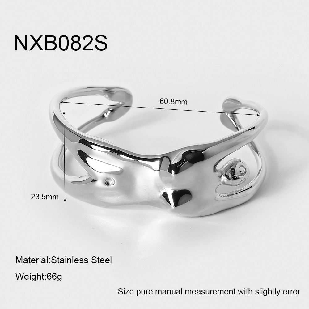 Abstract Sculptural Human Figure Open Cuff Bracelet