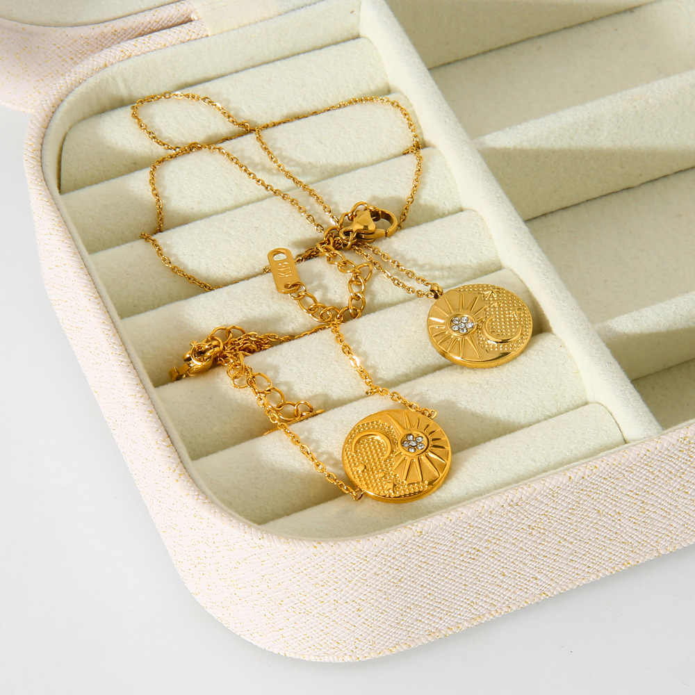 Sun & Moon Coin Necklace & Bracelet Set