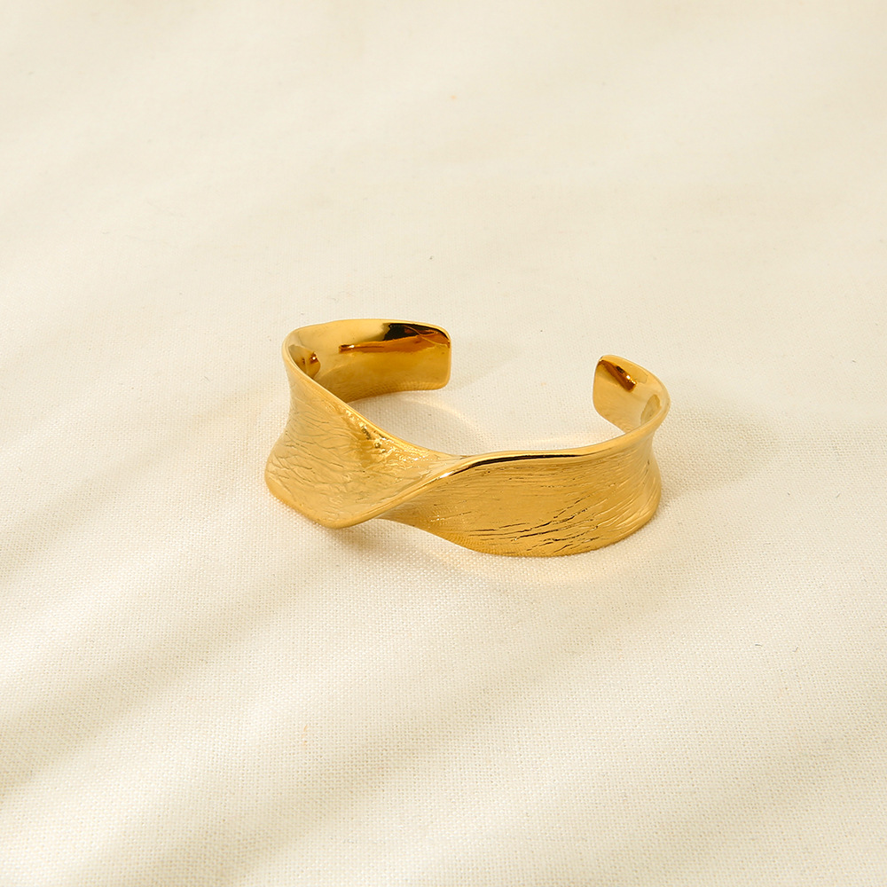 Hammered Twist Open Cuff Bracelet
