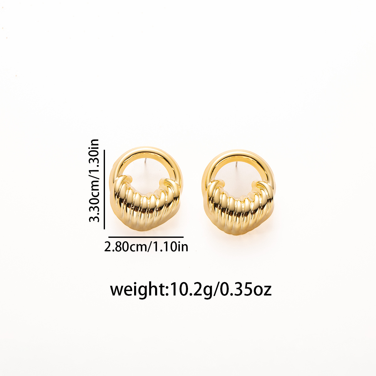 Featherlight Curve Ribbed Open Hoop Earrings
