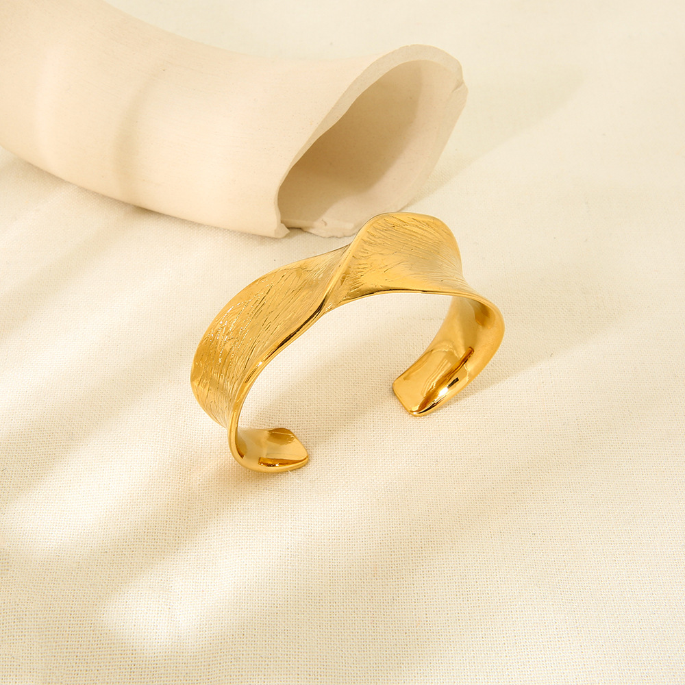 Hammered Twist Open Cuff Bracelet