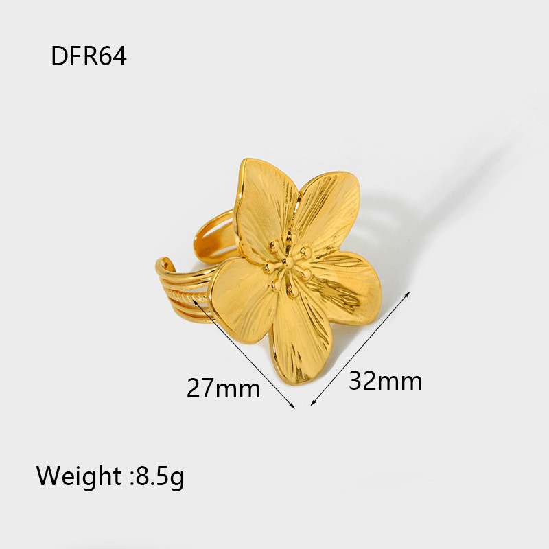 Textured Four-Petal Floral Stainless Steel Studs