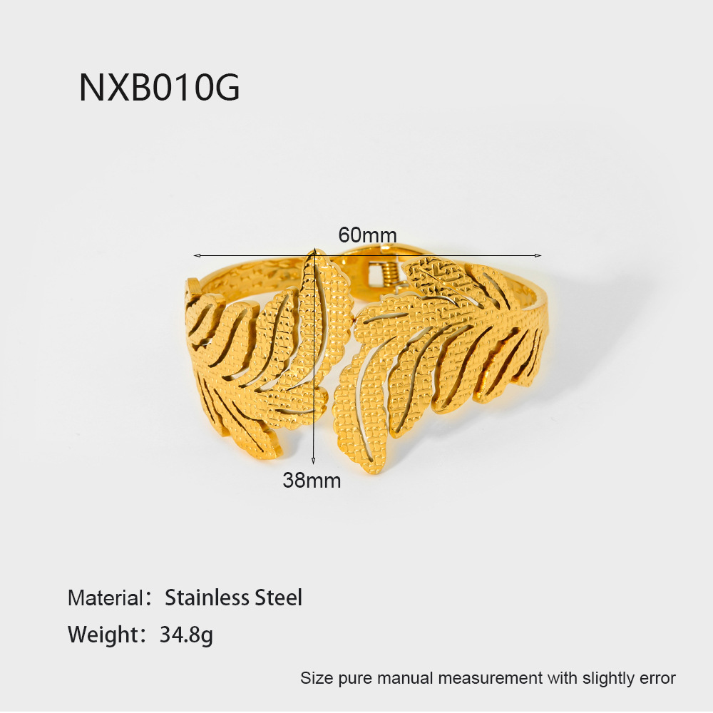 Double Leaf Spring Hinged Cuff Bracelet