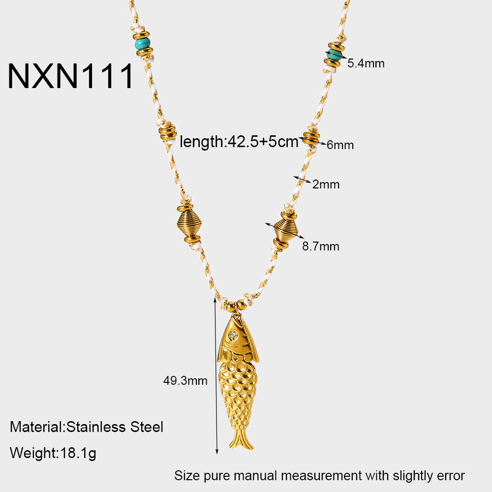 Articulated Koi Fish Pendant Braided Cord Necklace