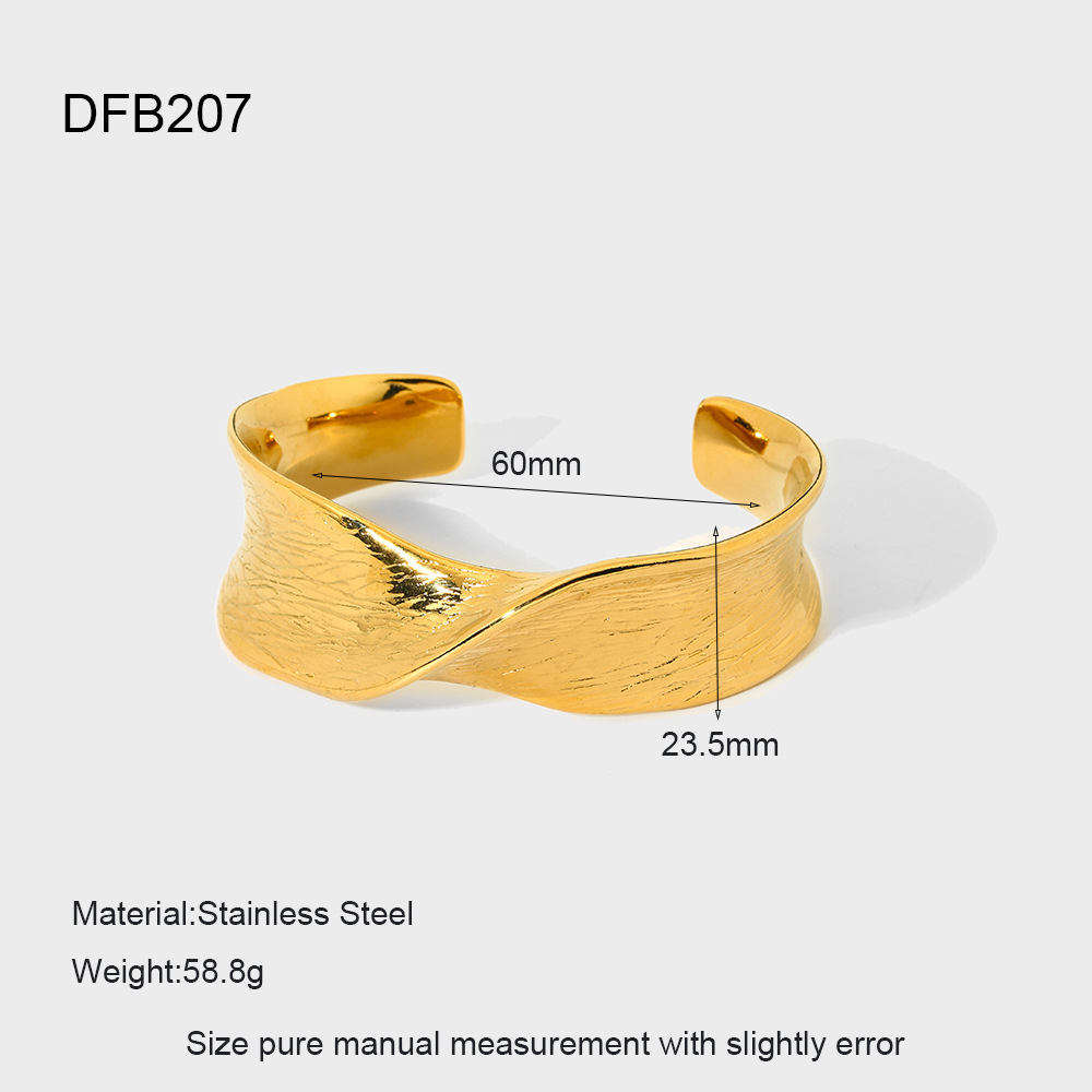 Hammered Twist Open Cuff Bracelet