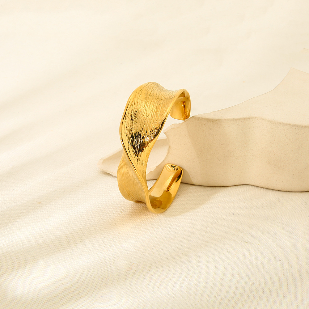 Hammered Twist Open Cuff Bracelet