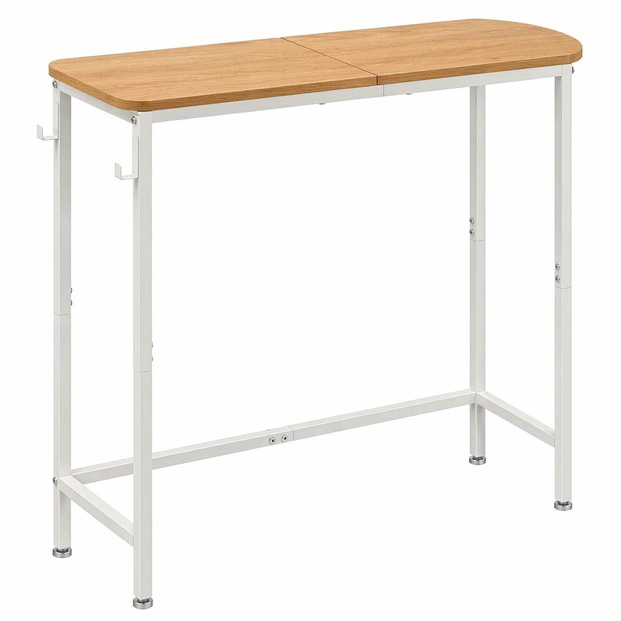 Schmaler Konsolentisch Holzoptik mit Metallgestell fuer Flur Wohnzimmer Schlafzimmer-dunvira