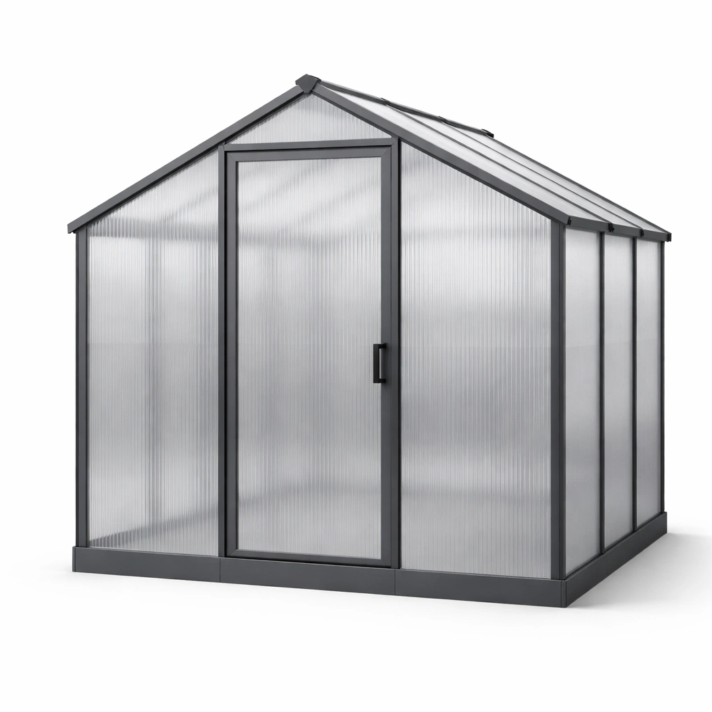 Invernadero de aluminio y policarbonato transparente 250x200x190 cm-NESTSIRA