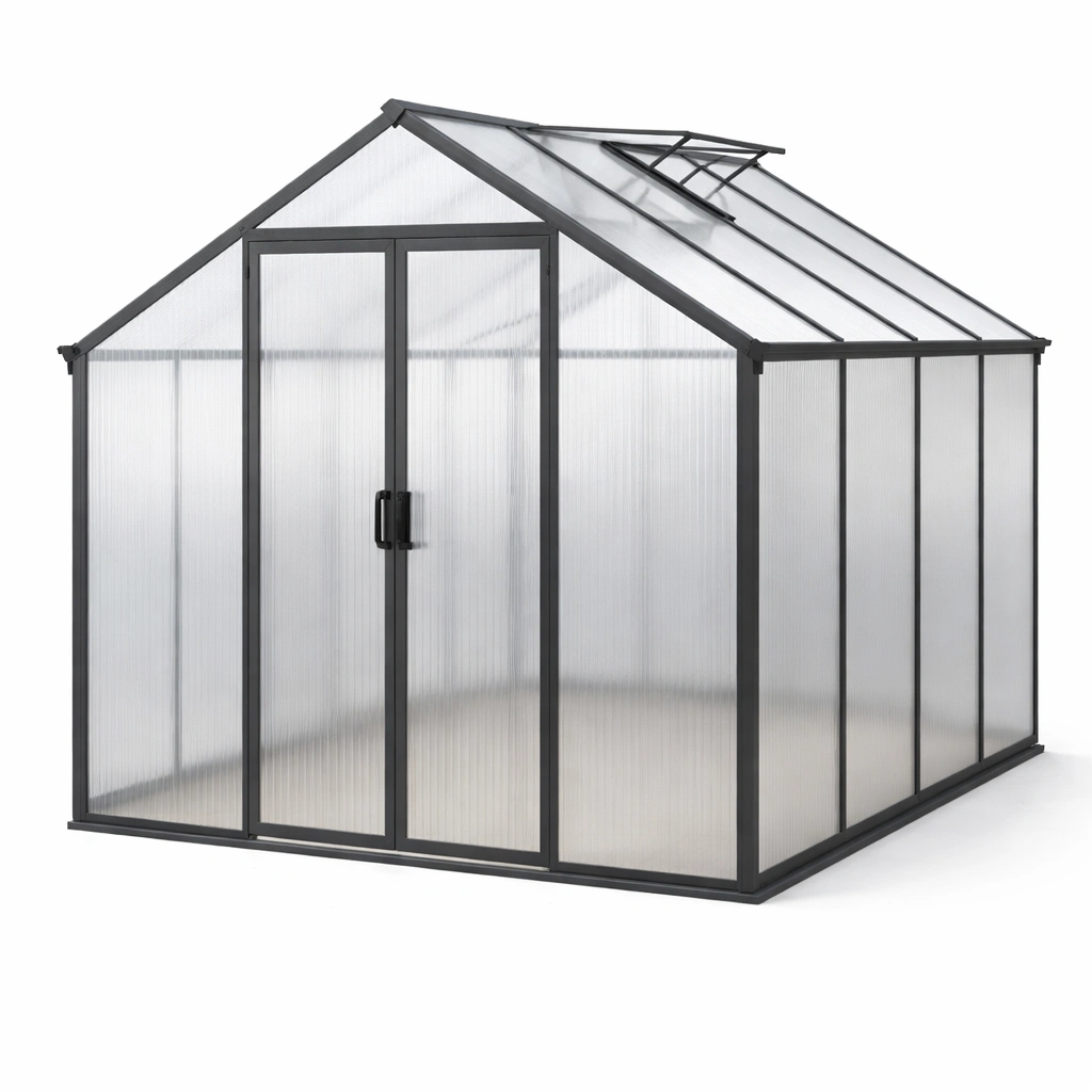 Invernadero de aluminio con policarbonato 190x250x195 cm-NESTSIRA