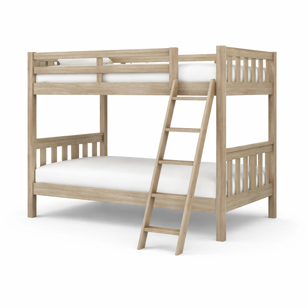 Litera de madera de roble con escalera 200x100x150 cm-NESTSIRA