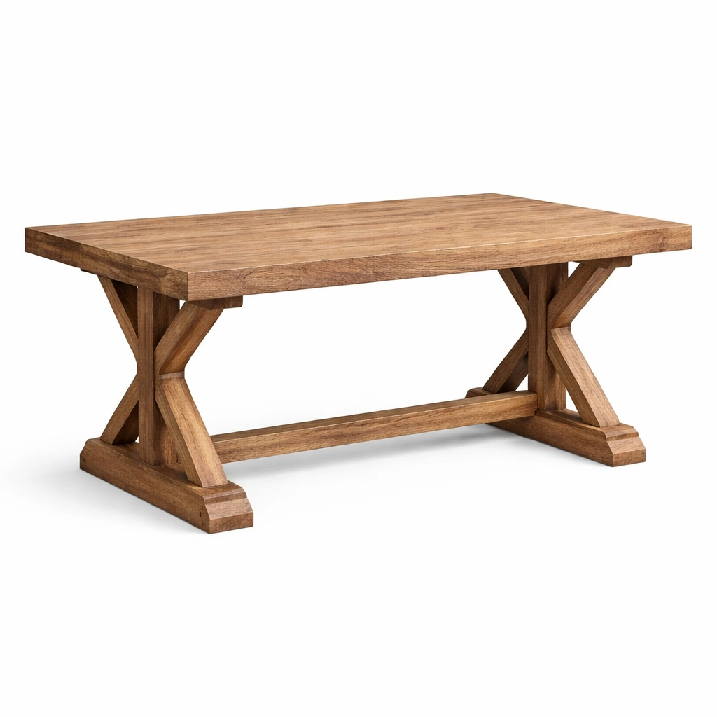 Mesa de madera de roble marrón 160x90x75 cm-NESTSIRA