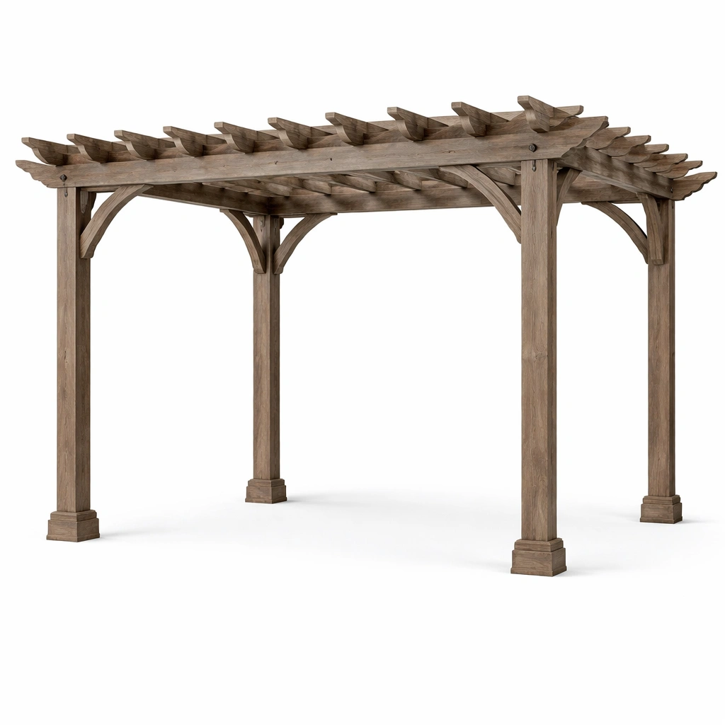 Pérgola de madera de roble 300x300x240 cm-ROOMLIVOZ