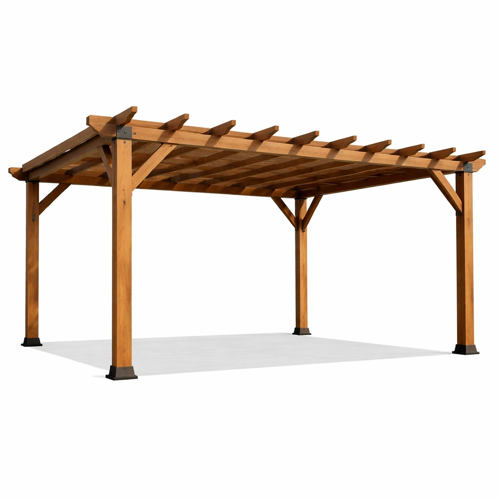Pérgola de madera de pino marrón claro-ROOMLIVOZ