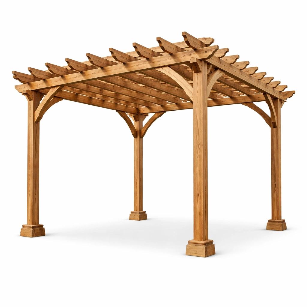Pérgola de madera de pino 300x300x240 cm-ROOMLIVOZ