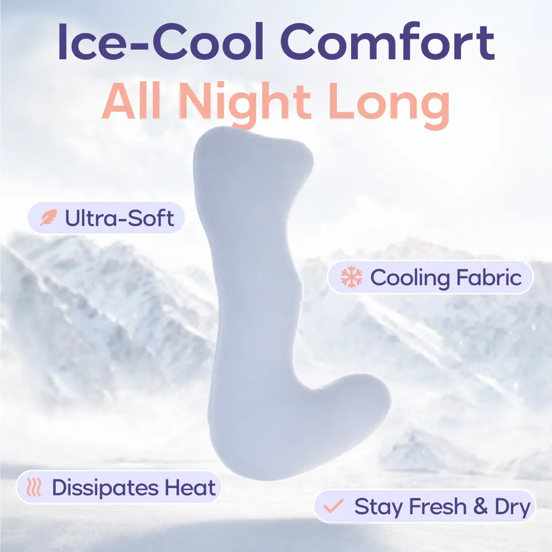 Full Body Ergonomic Support Pillow - Cooling Maternity & Pregnancy Relief 🤰💤