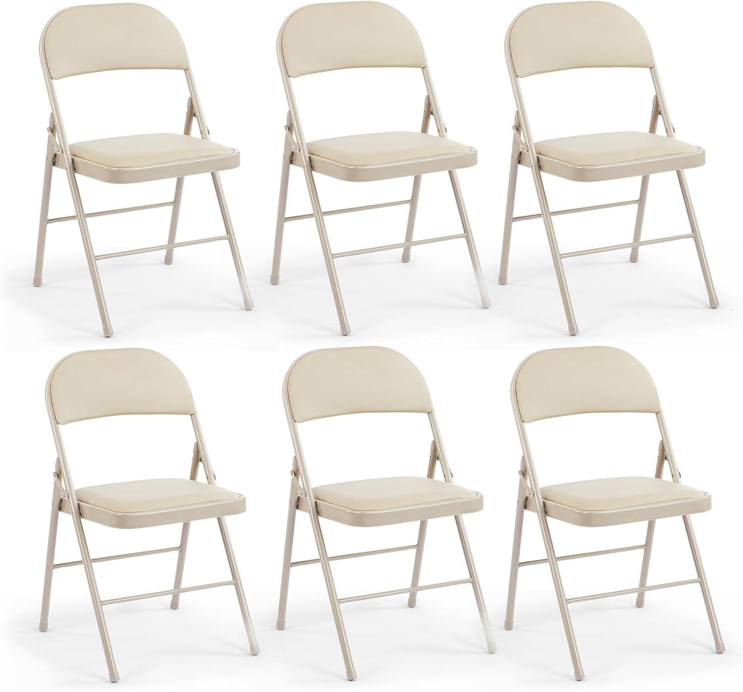 DUMOS Folding Chairs Sets of 8, 330lbs Plastic Stackable Portable Patio Dining Sets, Fold Up for Indoor Outdoor, Camping, Garden, Party, Meeting (White)