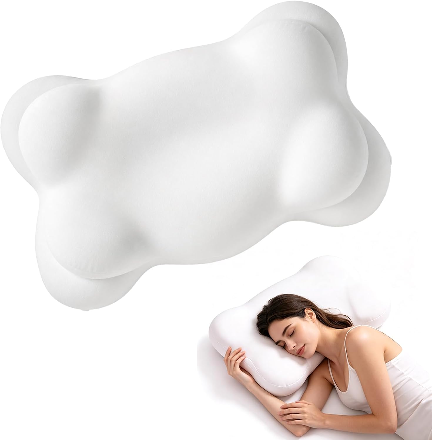 Ergonomic Memory Foam Cloud Pillow - Cervical Support & Neck Pain Relief ☁️💤