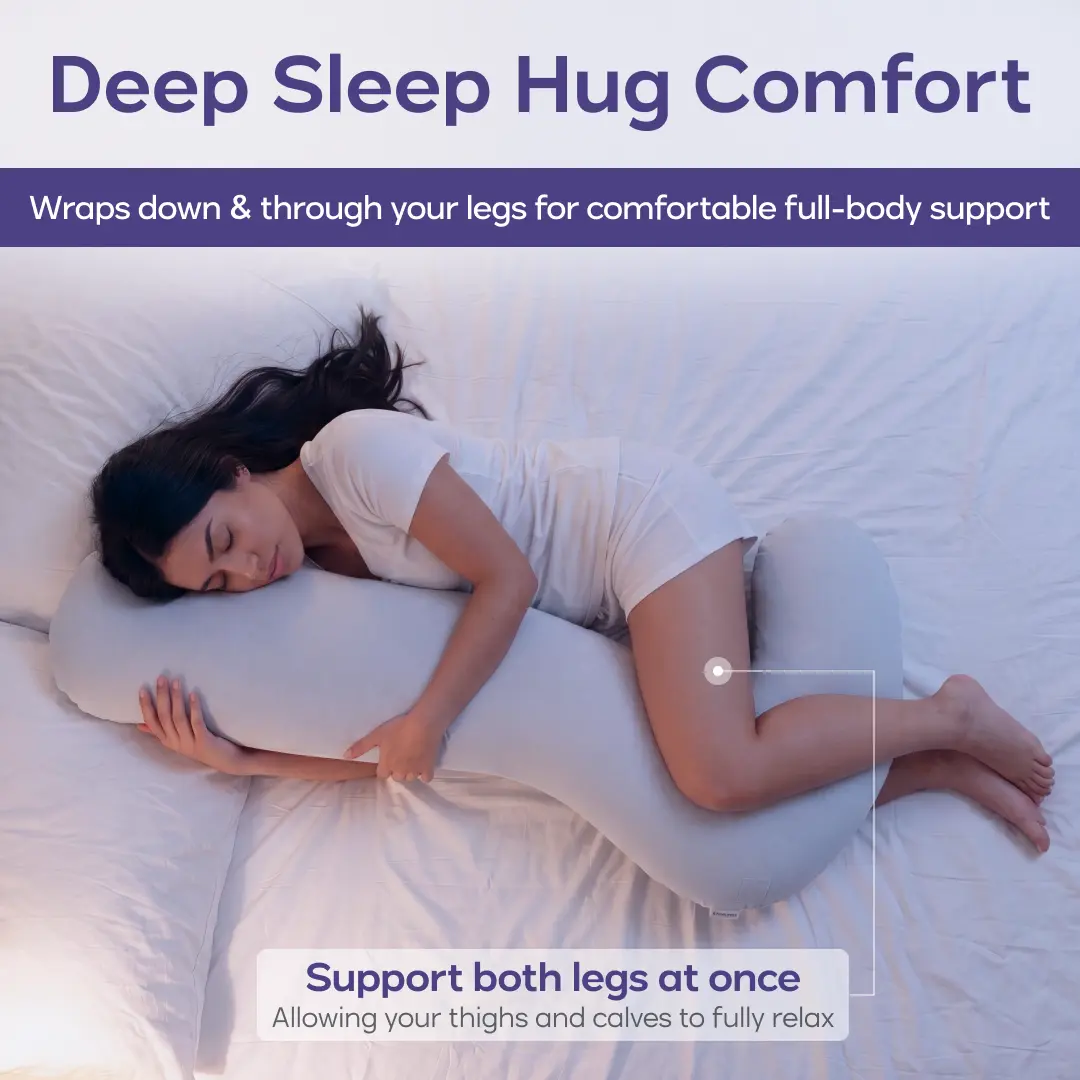 Full Body Ergonomic Support Pillow - Cooling Maternity & Pregnancy Relief 🤰💤