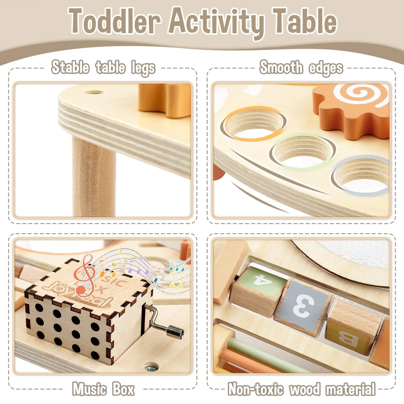8-in-1 Wooden Montessori Activity Table for Toddlers