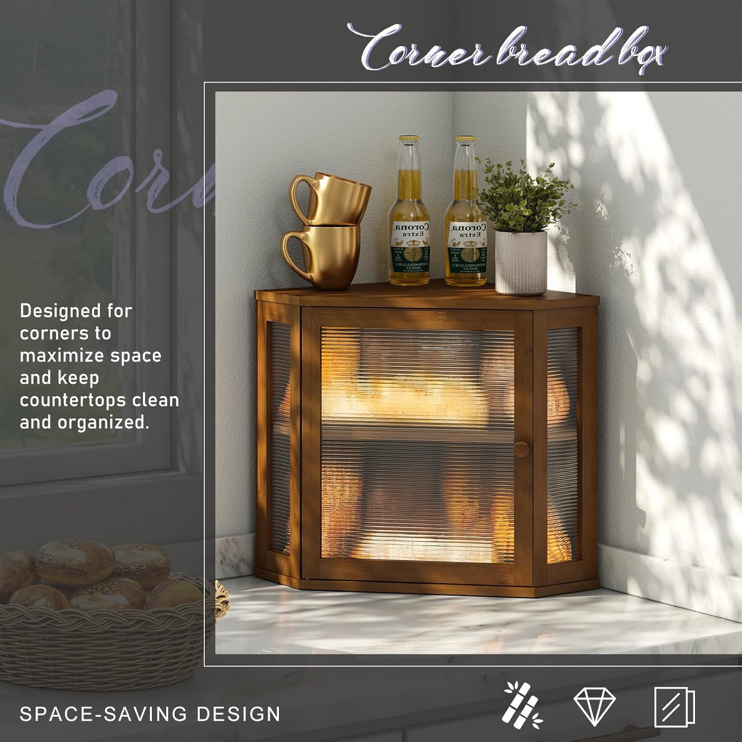 Artisan Corner Bread Bin | Space-Saving Farmhouse Storage 🍞✨